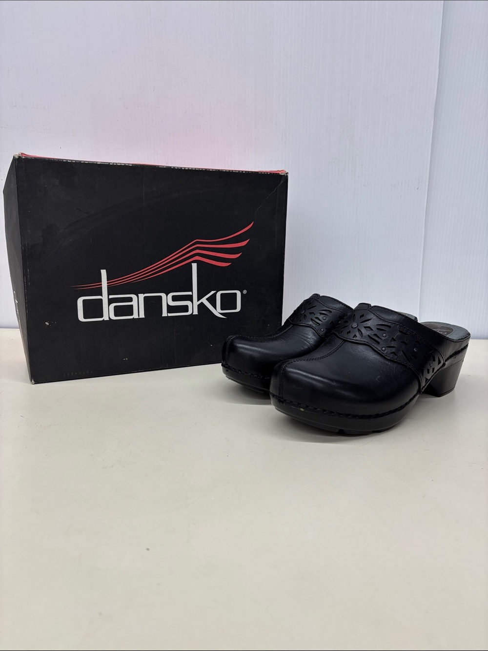 Dansko Women's Black Leather Clog Mules